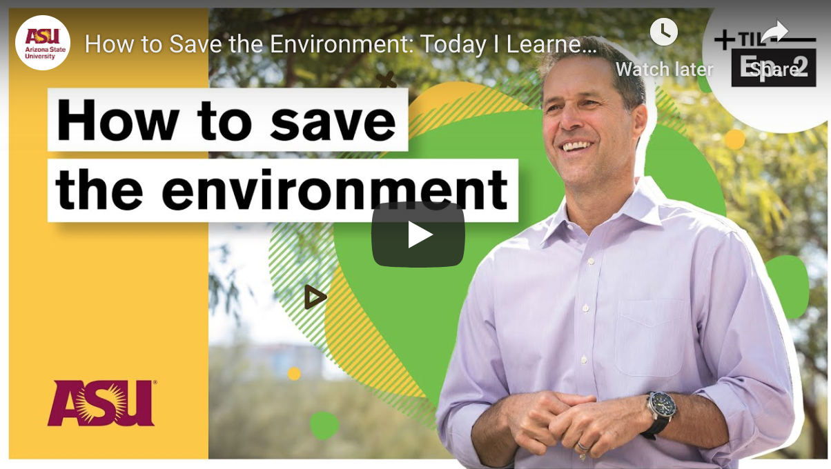 Today I learned: How to save the environment